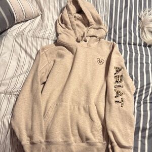 Ariat Tan Hoodie with Logo